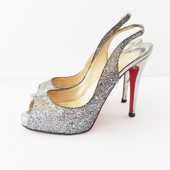 💥 SOLD 💥Christian Louboutin silver sparkling - Picture 2 of 10